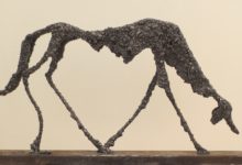 Le chien de Giacometti, acier soudé, 55x30cm