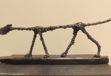 Le chat de Giacometti, acier soudé